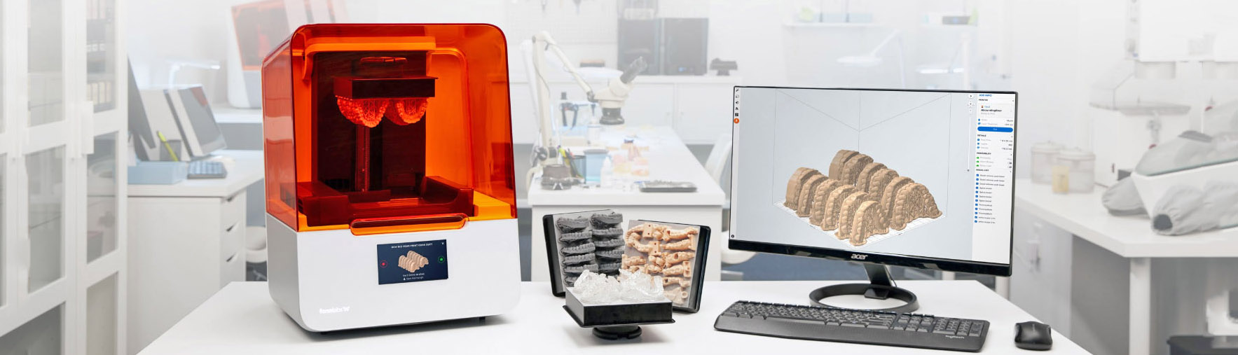form-3b-biokompatibel-3d-drucker-solution Form 3 Biokompatible 3D-Drucker mit Beispieldrucken und Computer