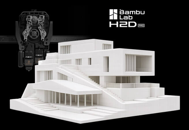Architekturmodell 3D-gedruckt, H2D PRO